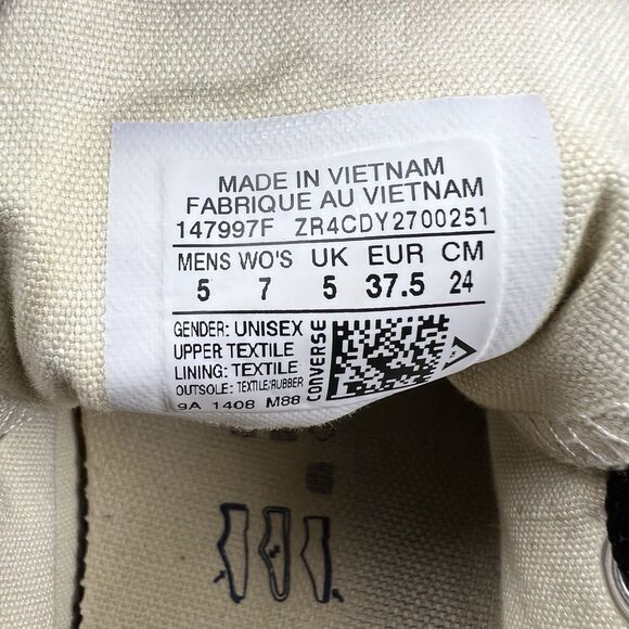 CONVERSE ALL STAR CT OX WOVEN UNISEX MEN SIZE 5 = WOMEN SIZE 7 SHOES GREY/BL - Picture 6 of 7